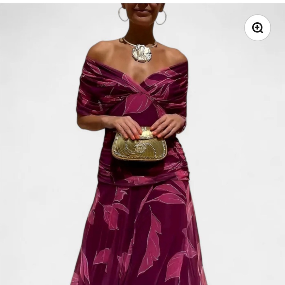 Nina Burgundy and Pink Maxi Dress